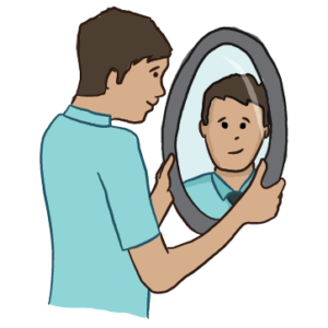 Introspective Man in the Mirror
