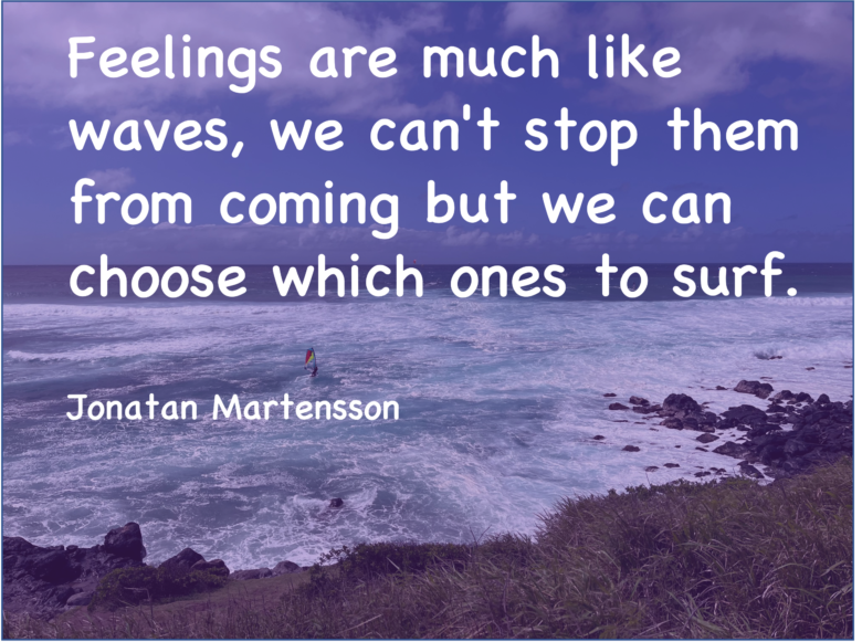 Feelings are much like waves, we can't stop them but we choose which ones to surf. - Martensson